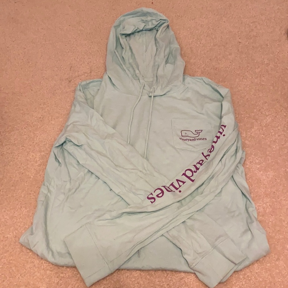 Women’s Light Blue Vineyard Vines Lightweight Hoodie